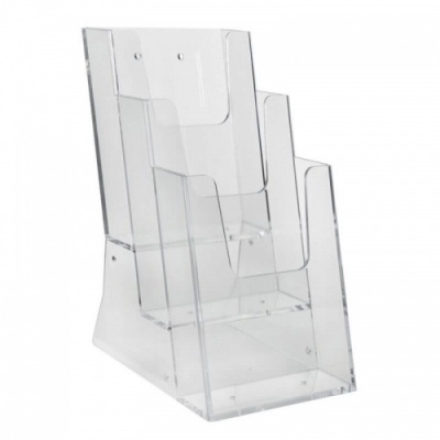 Acrylic Three Tiered Leaflet Holder 1/3A4 Holds 99 x 210mm
