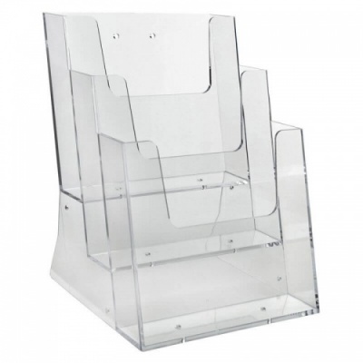 Acrylic Three Tiered Leaflet Holder A5 Holds 148 x 210mm Leaflets