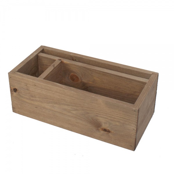 Wooden Condiment Box With 2 Compartments + Menu