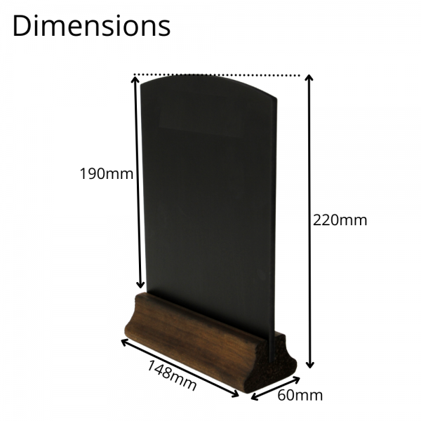 Arch Table Top Chalkboard without Handle 151 x 232mm (slightly larger than A5)