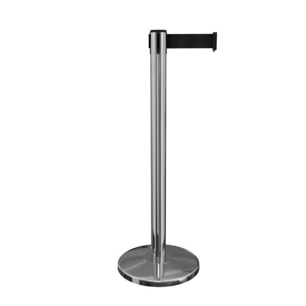 Retractable Belt Barriers - Satin Stainless Steel Post