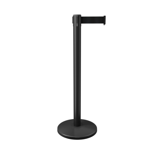 Retractable Belt Barriers - Black Post