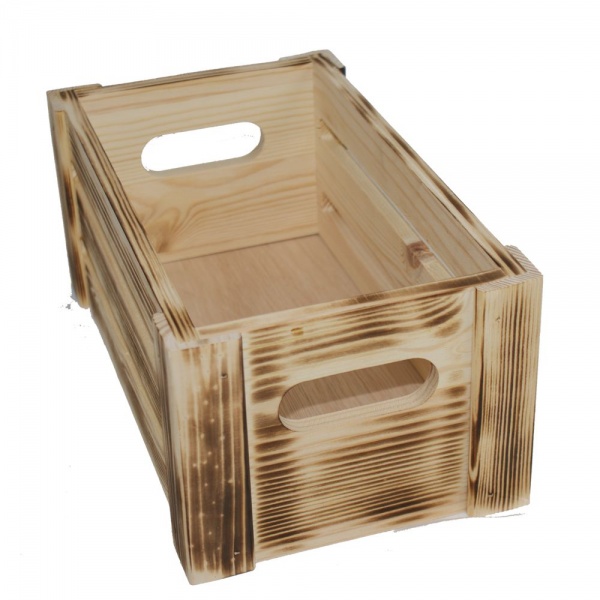 Small Slatted Rustic Display Crate Various Finishes - Braccio.co.uk