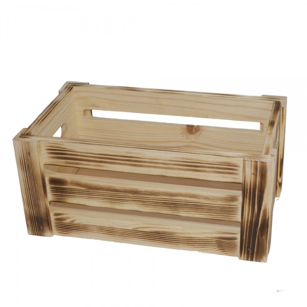 Small Slatted Rustic Display Crate Various Finishes - Braccio.co.uk