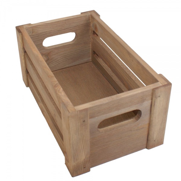 Small Slatted Rustic Display Crate Various Finishes - Braccio.co.uk