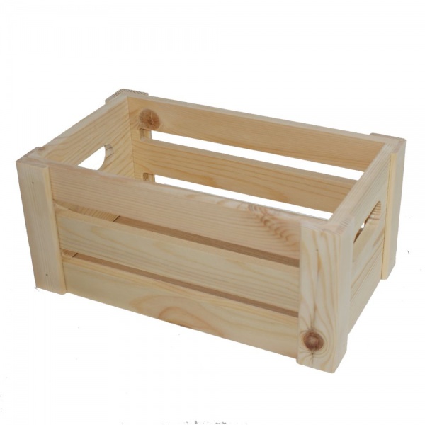 Small Slatted Rustic Display Crate Various Finishes - Braccio.co.uk