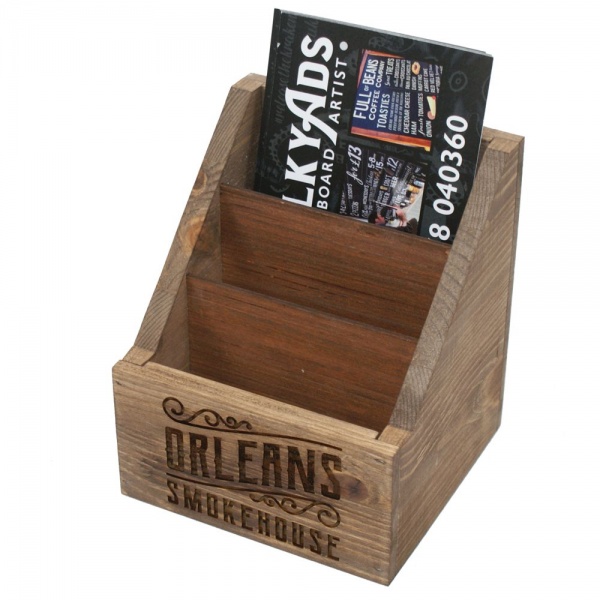 Wooden Leaflet Holder - Holds 3 x A6