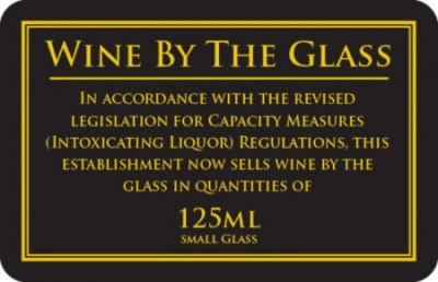 Wine by the Glass 125ml Sign (110 x 170mm)