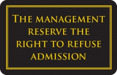 Management Reserve the Right Sign (110 x 170mm)