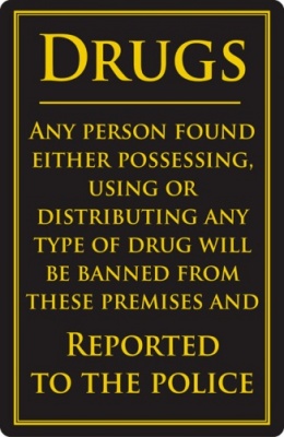 Anti Drugs Sign (260 x 170mm)