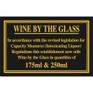 Wine by the Glass 175 - 250ml Sign (110 x 170mm)
