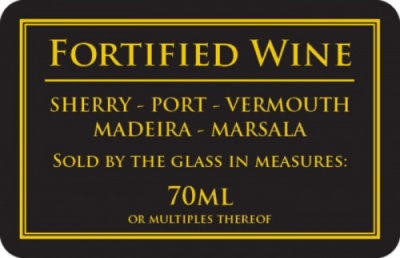 Fortified Wine 70ml Sign (110 x 170mm)