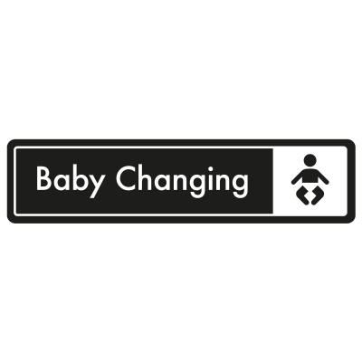White on Black Aluminium Baby Changing Signs