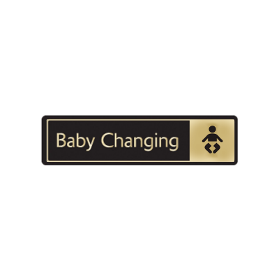 Engraved Black & Gold Aluminium Baby Changing Toilet Signs