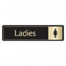 Black & Gold Aluminium Ladies Toilet Signs