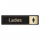 Black & Gold Aluminium Ladies Toilet Printed Aluminium Signs