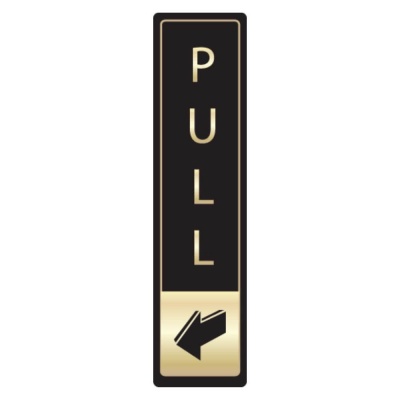 Engraved Black & Gold Aluminium Tall Pull Signs
