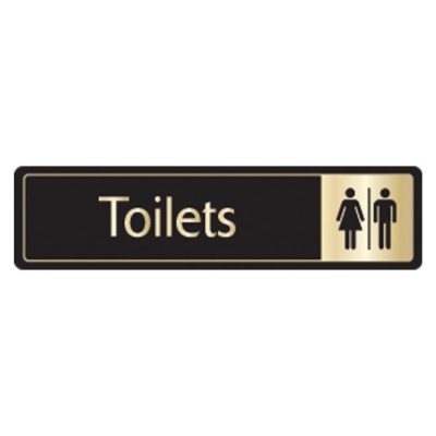 Black & Gold Aluminium Toilets Signs