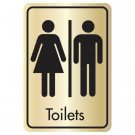 Brushed Gold Toilets Signs