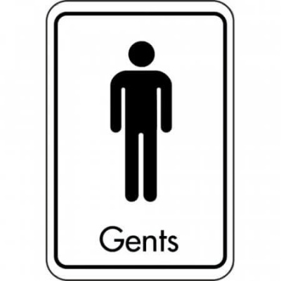 Black on White Gents Toilets Signs