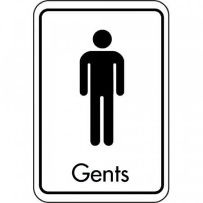 Engraved Black on White Gents Toilets Signs
