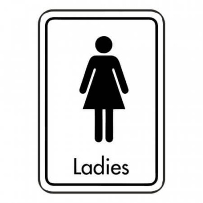 Black on White Ladies Toilets Signs