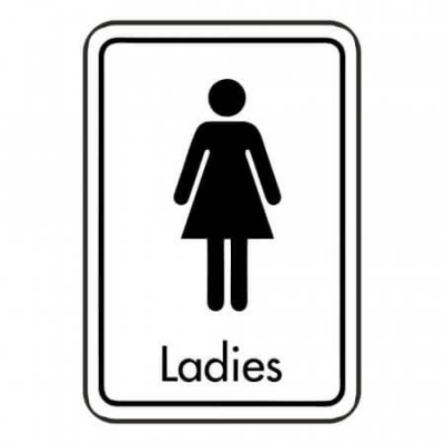 Black on White Ladies Toilets Printed Aluminium Signs