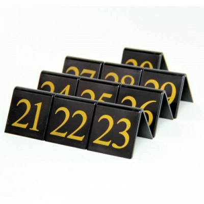 Tent Style Black Table Numbers 21-30
