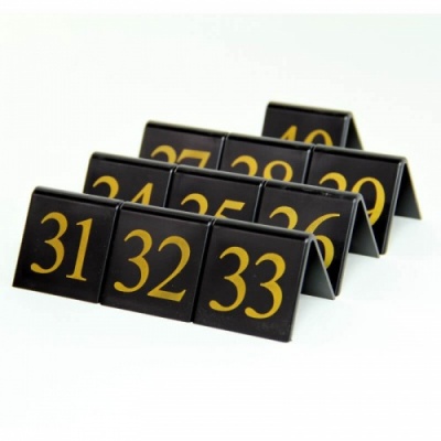 Tent Style Black Table Numbers 31-40