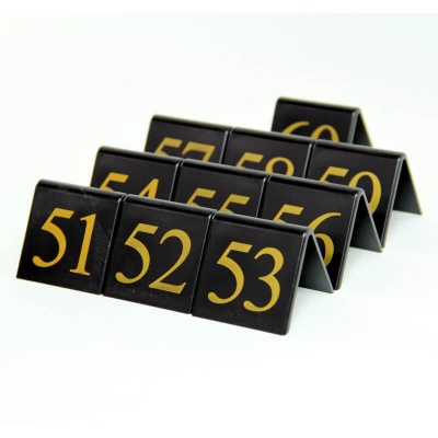 Tent Style Black Table Numbers 51-60