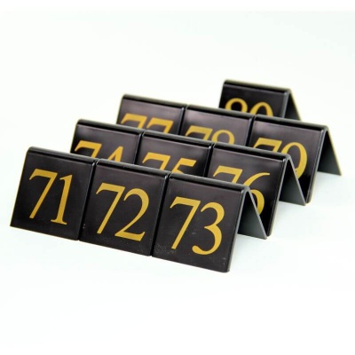 Tent Style Black Table Numbers 71-80
