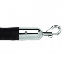 Black Velvet Barrier Ropes Chrome Ends