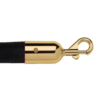 Premium Black Velvet Barrier Rope Gold Ends