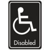 White on Black Disabled Toilet Signs