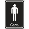 White on Black Gents Toilet Signs