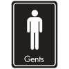 White on Black Gents Toilet Printed Aluminium Signs