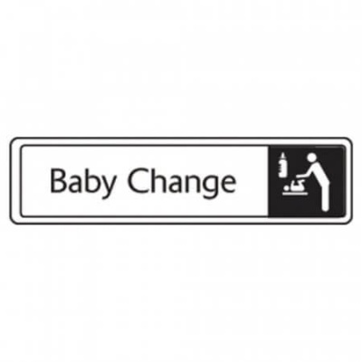 Black on White Oblong Baby Changing Room Signs