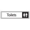 Black on White Oblong Toilets Signs
