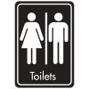 White on Black Engraved Toilets Signs