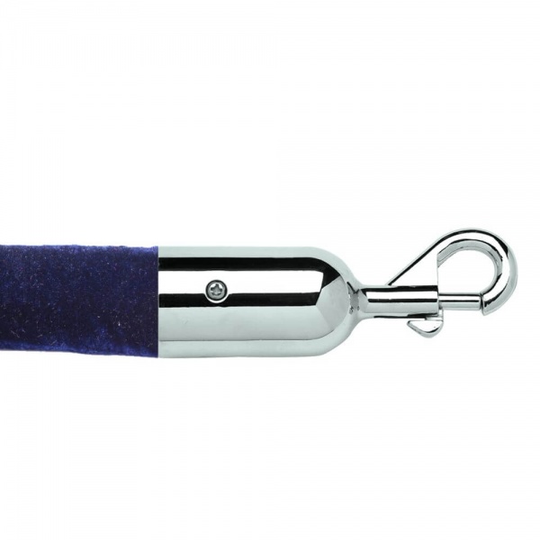 Blue Velvet Barrier Rope Chrome Ends