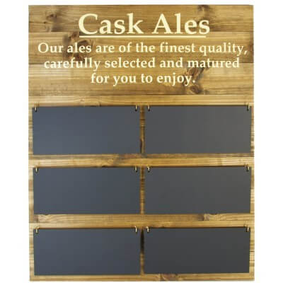 Cask Ales Board with Chalkboard
