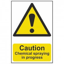 Caution Chemical Spraying in Progress Warning Sign