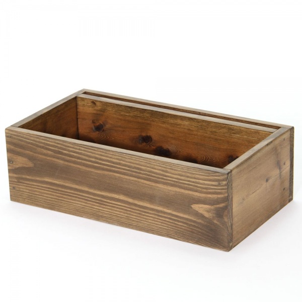Large Wooden Condiment Box with Divider