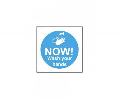 Now Wash Your Hands Symbol Sticker