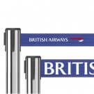 Custom Printed Retractable Belt Barriers - Polished Steel