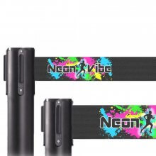 Custom Printed Retractable Belt Barriers - Black Post