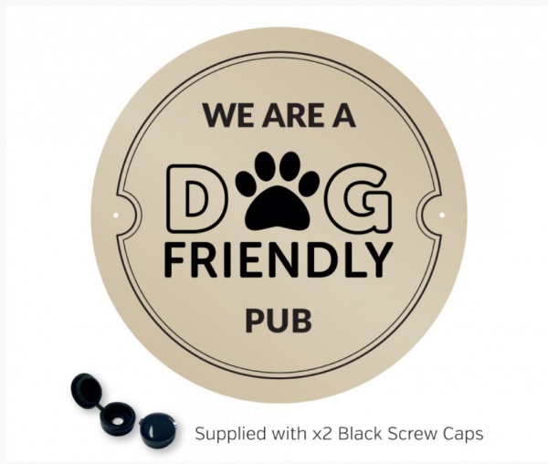 We are a Dog Friendly Pub Gold Wall Plaque