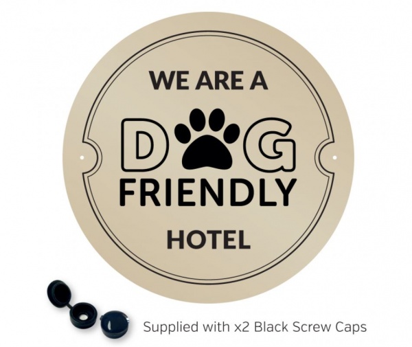 We are a Dog Friendly Hotel Gold Wall Plaque