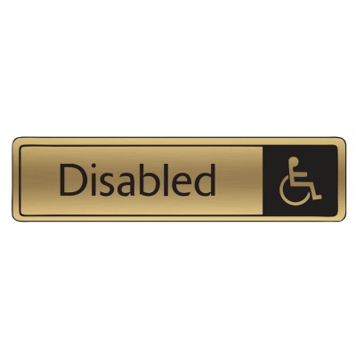Brushed Gold Disabled Toilet Signs