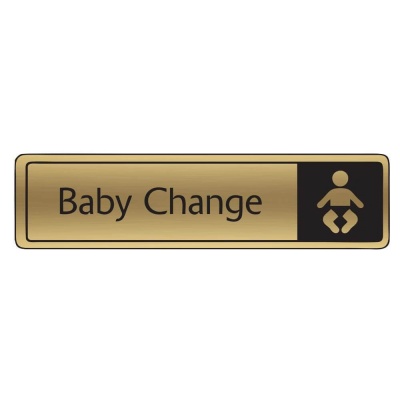 Brushed Gold Baby Change Signs